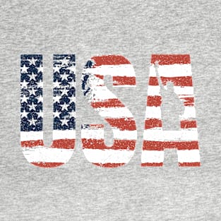 american flag in USA letters T-Shirt